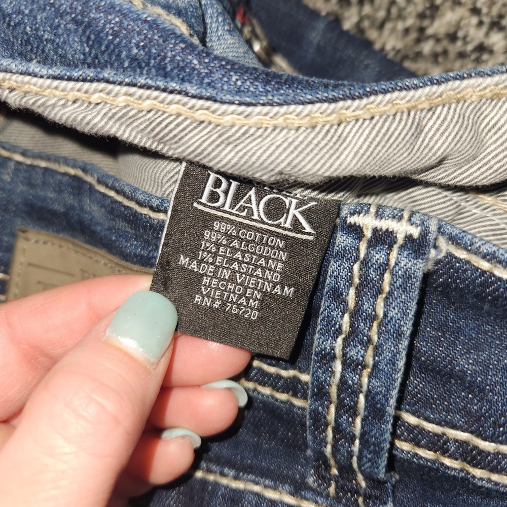 Buckle Black Fit 3 No.46 Mens Jeans 30x34 Darkwash Stretch Thick Stitch Western - Picture 7 of 12